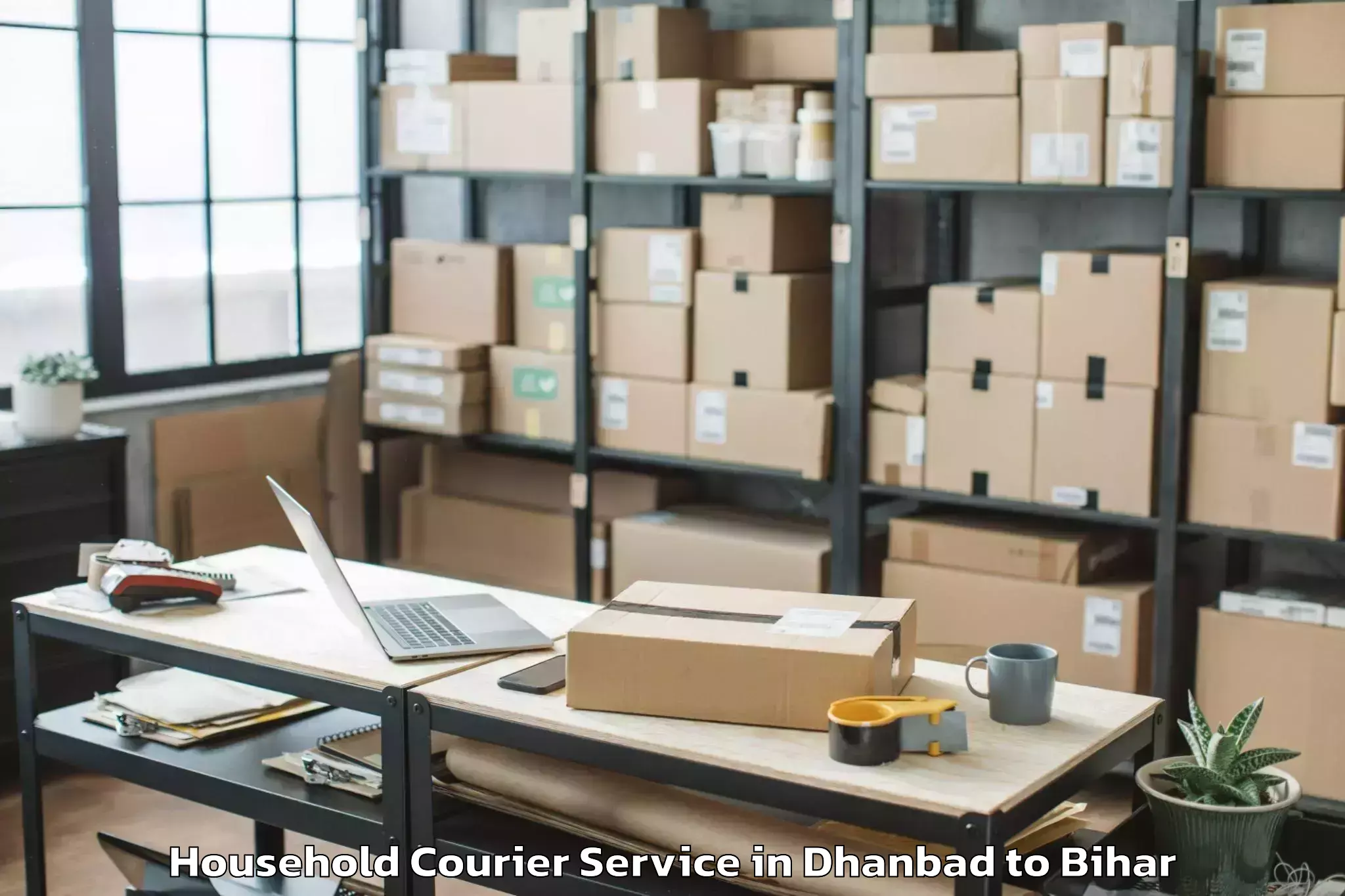 Affordable Dhanbad to Nava Nalanda Mahavihara Bargao Household Courier